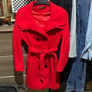 Red Double Collared- Double Breasted Jacket